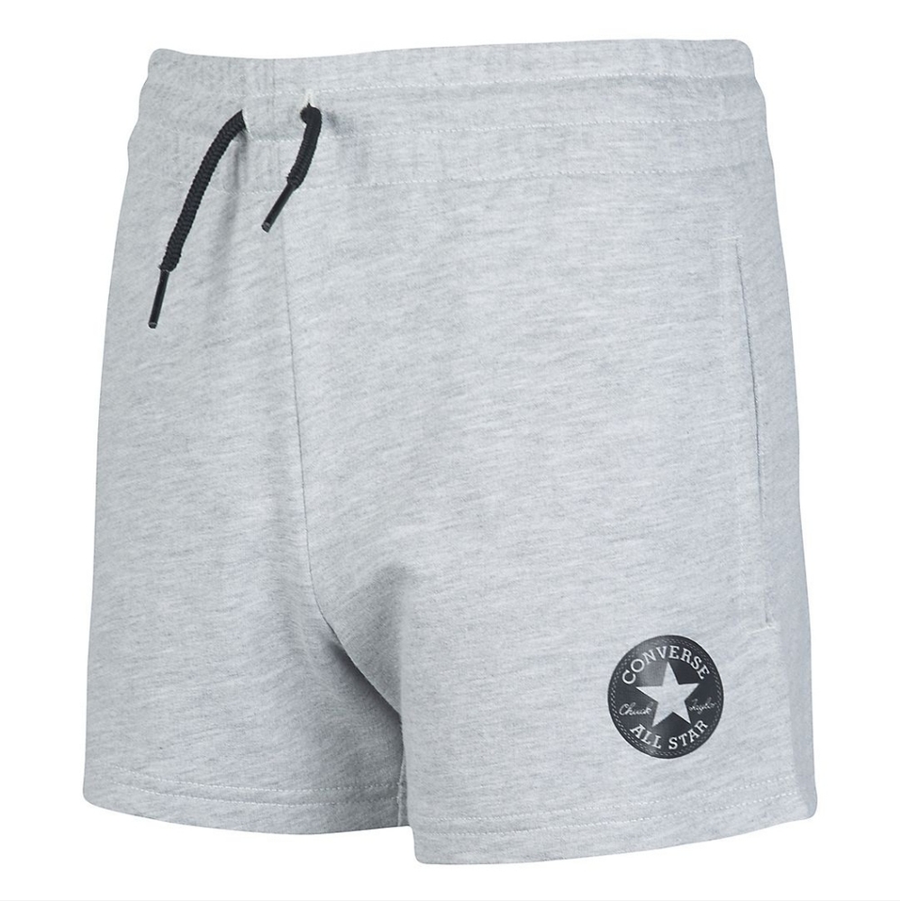 Girl's 7-16 Converse Chuck Patch Core Shorts - Gray - Medium 8-10